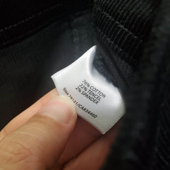 EILEEN FISHER Womens Skirt SZ M Corduroy Short Stretchy‎ Black Academia Minimal - Picture 5 of 7